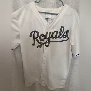 White Royals Baseball Jersey Short Sleeve